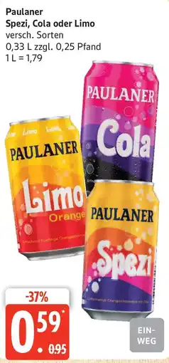 Marktkauf Paulaner Spezi, Cola oder Limo Angebot