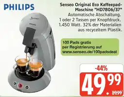 Marktkauf PHILIPS Senseo Original Eco Kaffeepad Maschine HD7806/37 Angebot