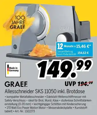 MEDIMAX Graef Allesschneider SKS 11050 inkl. Brotdose Angebot