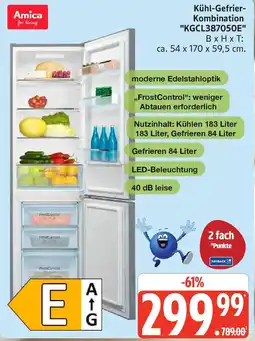 Marktkauf Amica Kühl-Gefrier Kombination KGCL387050E Angebot