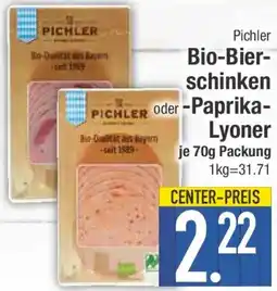 E-Center Bio-Bierschinken oder Paprika Lyoner Angebot