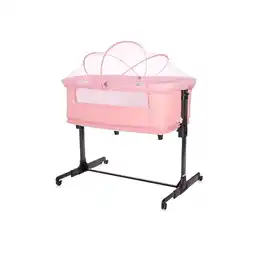 Netto Marken-Discount Lorelli Beistellbett Milano 2in1 ab Geburt Matratze höhenverstellbar Moskitonetz rosa Angebot