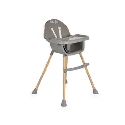 Netto Marken-Discount Moni Kinderhochstuhl Biscotti 2 in 1 Kinderstuhl Anti-Rutsch-Füße Doppeltablett grau Angebot