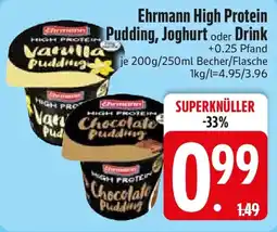 Edeka Ehrmann High Protein Pudding, Joghurt oder Drink Angebot