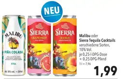 CITTI Markt Malibu oder Sierra Tequila Cocktails Angebot