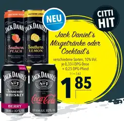 CITTI Markt Jack Daniel's Mixgetränke oder Cocktail's Angebot