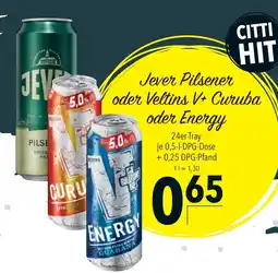 CITTI Markt Jever Pilsener oder Veltins V+ Curuba oder Energy Angebot