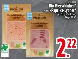 Edeka Pichler Bio-Bierschinken oder Paprika-Lyoner Angebot