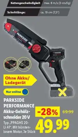 Lidl PARKSIDE PERFORMANCE Akku-Gehölzschneider 20 V Angebot