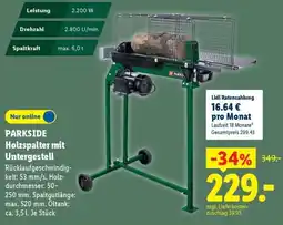 Lidl PARKSIDE Holzspalter mit Untergestell Angebot