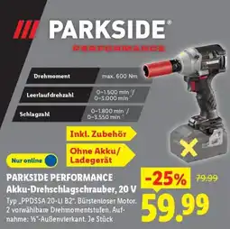 Lidl PARKSIDE PERFORMANCE Akku-Drehschlagschrauber, 20 V Angebot