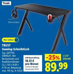 Lidl TRUST Gaming-Schreibtisch Angebot