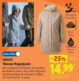 Lidl CRIVIT Thermo-Regenjacke Angebot