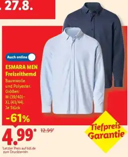 Lidl ESMARA MEN Freizeithemd Angebot