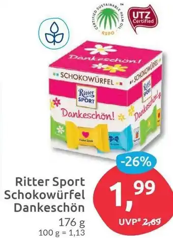 Budni Ritter Sport Schokowürfel Dankeschön 176g Angebot