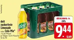 Edeka deit zuckerfreie Limonade oder Cola-Mix Angebot