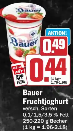 HIT Bauer Fruchtjoghurt Angebot