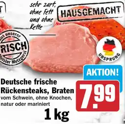 HIT Deutsche frische Rückensteaks, Braten Angebot