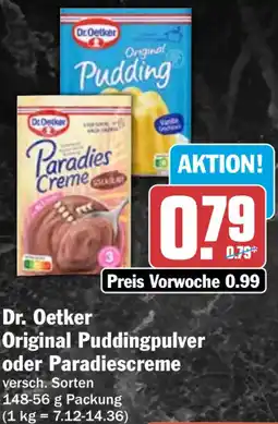 HIT Dr. Oetker Original Puddingpulver oder Paradiescreme Angebot