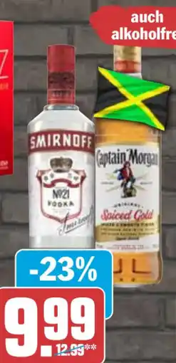 HIT Smirnoff Vodka od. Captain Morgan Spiced Gold Angebot