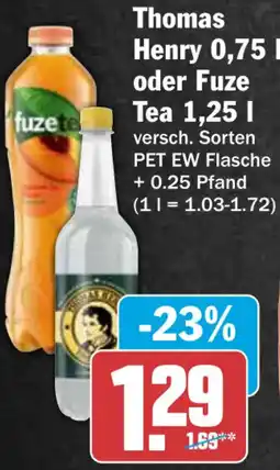 HIT Thomas Henry oder Fuze Tea Angebot