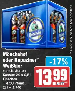 HIT Mönchshof oder Kapuziner Weißbier Angebot