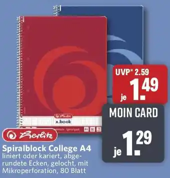 Combi Herlitz Spiralblock College A4 Angebot