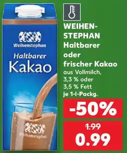 Kaufland WEIHENSTEPHAN Haltbarer oder frischer Kakao Angebot