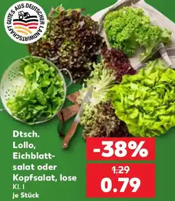 Kaufland Dtsch. Lollo, Eichblattsalat oder Kopfsalat, lose Angebot