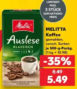 Kaufland MELITTA Kaffee Angebot