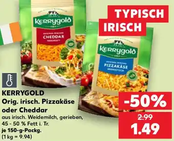 Kaufland KERRYGOLD Orig. irisch. Pizzakäse oder Cheddar Angebot