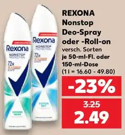 Kaufland REXONA Nonstop Deo-Spray oder Roll-on Angebot