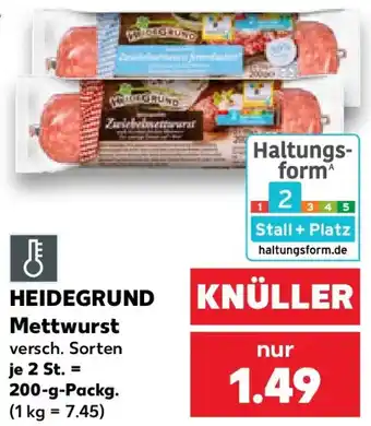 Kaufland HEIDEGRUND Mettwurst Angebot