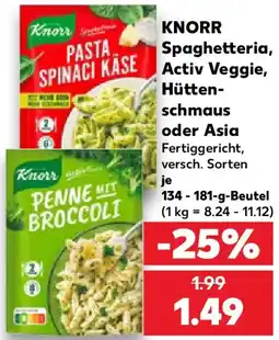 Kaufland KNORR Spaghetteria, Activ Veggie, Hüttenschmaus oder Asia Angebot