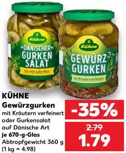 Kaufland KÜHNE Gewürzgurken Angebot