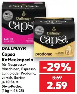 Kaufland DALLMAYR Capsa Kaffeekapseln Angebot
