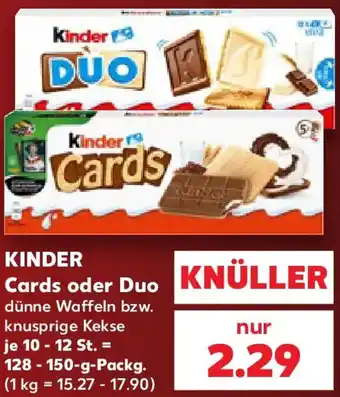 Kaufland KINDER Cards oder Duo Angebot