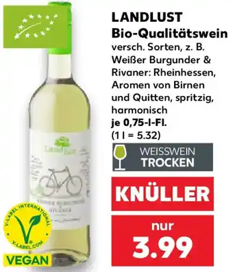 Kaufland LANDLUST Bio-Qualitätswein Angebot