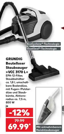 Kaufland GRUNDIG Beutelloser Staubsauger VCC 3170 L Angebot