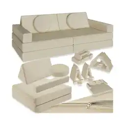 Netto Marken-Discount tectake Spielsofa, 8-teilig, flexible Anordnung, Leinenbezüge, abnehmbar und waschbar, stapelbar Angebot