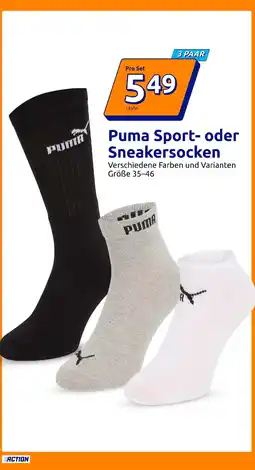 Action Puma Sport- oder Sneakersocken Angebot