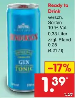 Netto Marken-Discount Red Bull Gin Tonic Angebot