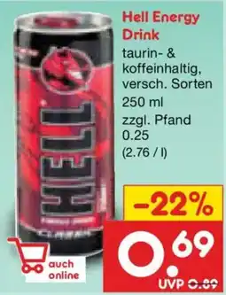 Netto Marken-Discount Hell Energy Drink Angebot
