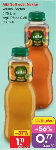 Netto Marken-Discount Albi Saft oder Nektar Angebot