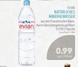Edeka Struve EVIAN NATÜRLICHES MINERALWASSER Angebot