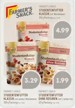 Edeka Struve FARMER'S SNACK STUDENTENFUTTER KLASSIK mit Weinbeeren Angebot