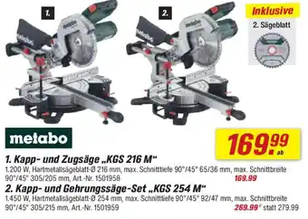 Metabo Kapp- und Zugsäge „KGS 216 M“