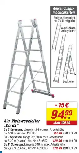 toom Baumarkt Alu-Vielzweckleiter „Corda“ Angebot