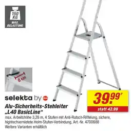 toom Baumarkt selekta by Alu-Sicherheits-Stehleiter „L40 BasicLine“ Angebot