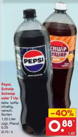 Netto Marken-Discount Pepsi, Schwip Schwap oder 7 Up Angebot